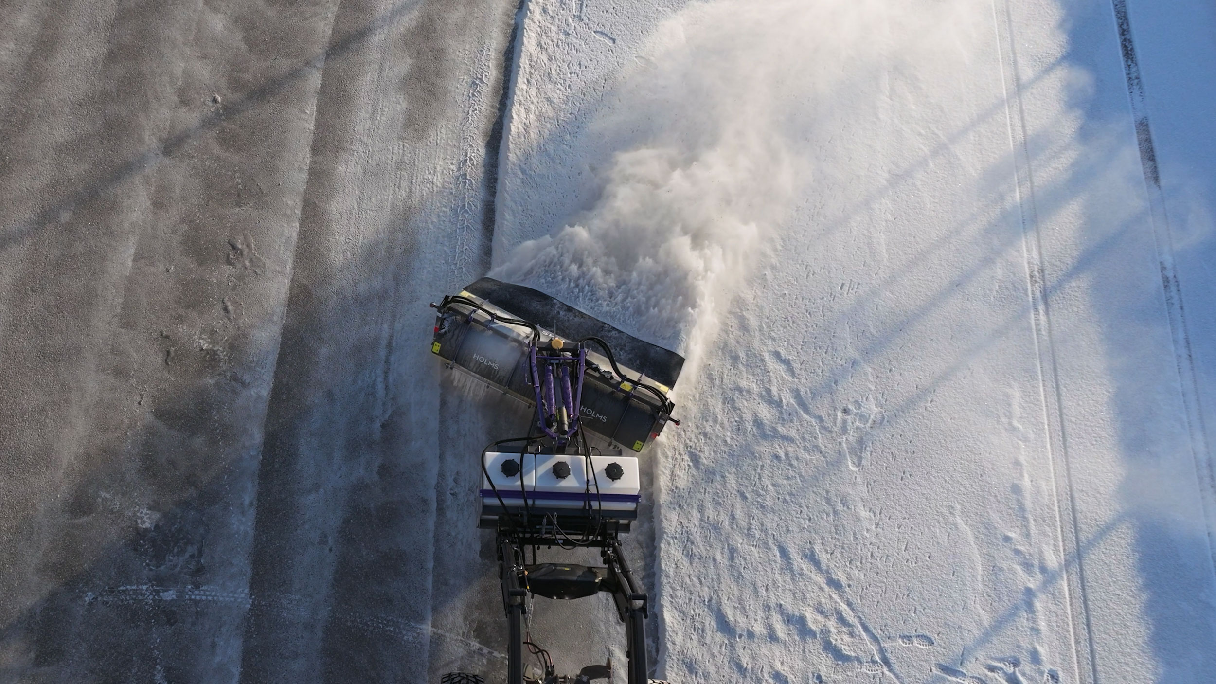 Snow wweeping with Holms Angle Sweepers